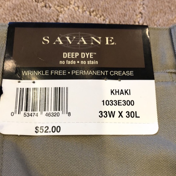 Savane Khaki Flat Front Slacks - Picture 5 of 8